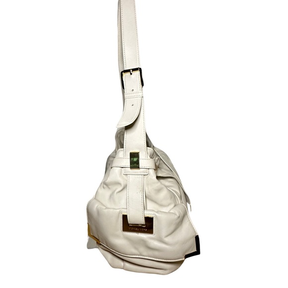 Vintage Michael Kors Ivory Leather and Gold Handbag Handbag Purse - Picture 4 of 16